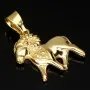 Sternzeichen Widder- Anhänger mit feinen Details aus hochwertigem, hochglanzpoliertem Gold (14K / 585 Gelbgold)