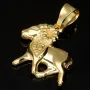 Sternzeichen Widder- Anhänger mit feinen Details aus hochwertigem, hochglanzpoliertem Gold (14K / 585 Gelbgold)