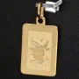 Exquisiter Stier- Anhänger aus exquisititem 14K 585 Gold mit fein graviertem Design