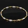 Exquisites Armband aus edlem 14K 585 Bicolor Gold in außergewöhnlichem Design (Gelbgold und Weißgold) ca. 19 cm Länge, ca. 3,5mm