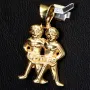 Sternzeichen Zwillinge - Anhänger - hochwertig gearbeitet - aus funkelndem Gold (14K / 585 Gelbgold)