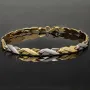 Luxuriöses Armband in Bicolor -Design aus funkelndem 585er 14K Gold - (Gelbgold und Weißgold) (ca. 19cm, 5mm)