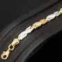 Luxuriöses Armband in Bicolor -Design aus funkelndem 585er 14K Gold - (Gelbgold und Weißgold) (ca. 19cm, 5mm)