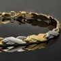 Luxuriöses Armband in Bicolor -Design aus funkelndem 585er 14K Gold - (Gelbgold und Weißgold) (ca. 19cm, 5mm)