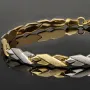 Luxuriöses Armband in Bicolor -Design aus funkelndem 585er 14K Gold - (Gelbgold und Weißgold) (ca. 19cm, 5mm)