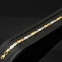 Luxuriöses Armband in Bicolor -Design aus funkelndem 585er 14K Gold - (Gelbgold und Weißgold) (ca. 19cm, 5mm)