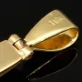 Smaragdkreuz - Anhänger aus exquisitem 18K 750 Gold mit einem eingefassten, hell leuchtenden, grasgrünen Smaragd im Ovalschliff (ca. 0,27 ct.)