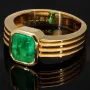 Außergewöhnlicher Ring aus hochwertigem Gelbgold (750, 18K Gold) mit einem beeindruckenden, leuchtenden, kolumbianischen Smaragd (ca. 1,83 ct.) - RG ca. 57