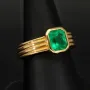 Außergewöhnlicher Ring aus hochwertigem Gelbgold (750, 18K Gold) mit einem beeindruckenden, leuchtenden, kolumbianischen Smaragd (ca. 1,83 ct.) - RG ca. 57