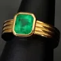 Außergewöhnlicher Ring aus hochwertigem Gelbgold (750, 18K Gold) mit einem beeindruckenden, leuchtenden, kolumbianischen Smaragd (ca. 1,83 ct.) - RG ca. 57