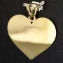 Exquisites Herz aus funkelndem Gold (14K 585 Gelbgold) - Herzanhänger aus hochglanzpoliertem Gelbgold