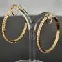 Hochwertig gearbeitete Gold-Creolen mit funkelnden Zirkonia aus edlem 585 14K Gelbgold