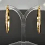 Hochwertig gearbeitete Gold-Creolen mit funkelnden Zirkonia aus edlem 585 14K Gelbgold