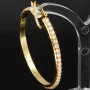 Hochwertig gearbeitete Gold-Creolen mit funkelnden Zirkonia aus edlem 585 14K Gelbgold
