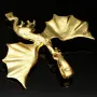 Beeindruckender Drachen-Anhänger aus edlem, massivem Gold (14K 585 Gelbgold) - detailliert und filigran gearbeitet