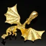 Beeindruckender Drachen-Anhänger aus edlem, massivem Gold (14K 585 Gelbgold) - detailliert und filigran gearbeitet