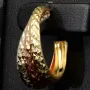 14 Karat (585) Tricolor Gold-Creolen mit edel facettierter Struktur (Gelbgold, Roségold und Weißgold)