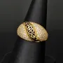 Kunstvoll designter Ring für Damen aus hochwertigem Gold (14K 585 Gelbgold) besetzt mit vielen fein gefassten, funkelnden Zirkonia RG ca. 55