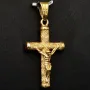 Hochwertig gearbeiteter Jesus Christus Kreuz-Anhänger mit filigranen Details aus edlem 14k / 585 Gold (Gelbgold)