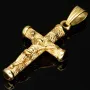 Hochwertig gearbeiteter Jesus Christus Kreuz-Anhänger mit filigranen Details aus edlem 14k / 585 Gold (Gelbgold)