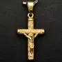 Hochwertig gearbeiteter Jesus Christus Kreuz-Anhänger mit filigranen Details aus edlem 14k / 585 Gold (Gelbgold)