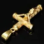 Hochwertig gearbeiteter Jesus Christus Kreuz-Anhänger mit filigranen Details aus edlem 14k / 585 Gold (Gelbgold)