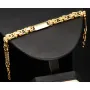 Exklusives Königsarmband in stilvollem Design aus funkelndem Bicolor Gold 585 14k Gelbgold und Greco-Elementen in Weißgold, 7mm, 22,3cm
