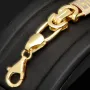 Exklusives Königsarmband in stilvollem Design aus funkelndem Bicolor Gold 585 14k Gelbgold und Greco-Elementen in Weißgold, 7mm, 22,3cm