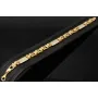 Exklusives Königsarmband in stilvollem Design aus funkelndem Bicolor Gold 585 14k Gelbgold und Greco-Elementen in Weißgold, 7mm, 22,3cm