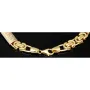 Exklusives Königsarmband in stilvollem Design aus funkelndem Bicolor Gold 585 14k Gelbgold und Greco-Elementen in Weißgold, 7mm, 22,3cm
