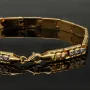 Funkelndes Armband aus 14K 585er Bicolor Gelb- und Weißgold in prunkvollem Design (ca. 19 cm Länge, 6mm Breite)