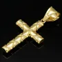 Jesus Kreuz Anhänger Kruzifix mit edlem Dekor aus hochwertigem 14K 585 Gold 14k (Bicolor - Gelbgold und Weißgold)