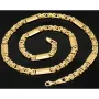 Flache Königskette mit trendigen Elementen im Greco-Design aus hochwertigem 585er Gold (14 K) (ca. 23,3 g, 59cm, 8mm)