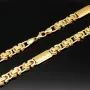 Flache Königskette mit trendigen Elementen im Greco-Design aus hochwertigem 585er Gold (14 K) (ca. 23,3 g, 59cm, 8mm)