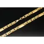 Flache Königskette mit trendigen Elementen im Greco-Design aus hochwertigem 585er Gold (14 K) (ca. 23,3 g, 59cm, 8mm)