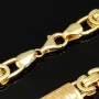 Flache Königskette mit trendigen Elementen im Greco-Design aus hochwertigem 585er Gold (14 K) (ca. 23,3 g, 59cm, 8mm)