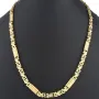 Flache Königskette mit trendigen Elementen im Greco-Design aus hochwertigem 585er Gold (14 K) (ca. 23,3 g, 59cm, 8mm)