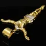 Hochwertiger Jesus Christus Anhänger aus funkelndem Bicolor Gold (Gelbgold und Weißgold) mit Zirkoniabesatz