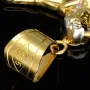 Hochwertiger Jesus Christus Anhänger aus funkelndem Bicolor Gold (Gelbgold und Weißgold) mit Zirkoniabesatz