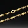 Exklusive Halskette aus 14K/585 Bicolor Gold in filigranem Greco-Design ca. 65cm, 4mm