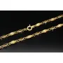 Exklusive Halskette aus 14K/585 Bicolor Gold in filigranem Greco-Design ca. 65cm, 4mm