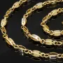 Exklusive Halskette aus 14K/585 Bicolor Gold in filigranem Greco-Design ca. 65cm, 4mm
