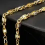 Exklusive Halskette aus 14K/585 Bicolor Gold in filigranem Greco-Design ca. 65cm, 4mm