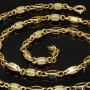 Exklusive Halskette aus 14K/585 Bicolor Gold in filigranem Greco-Design ca. 65cm, 4mm