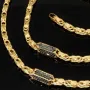 Außergewöhnliche Königskette aus 585er Gelbgold 14K mit schwarzem Zirkoniabesatz – 60cm Länge , 4,5mm Breite
