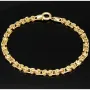 Exklusives Königsarmband in modernem, flachen Design aus hochwertigem Gold 585 14k ca. Länge ca. 21,5cm, Breite ca. 5mm