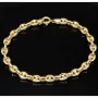 Exquisites Bohnenarmband / Gold-Armband aus funkelndem, poliertem 585er Gold (14k Gelbgold), ca. 21,5 cm lang, ca. 6 mm