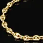 Exquisites Bohnenarmband / Gold-Armband aus funkelndem, poliertem 585er Gold (14k Gelbgold), ca. 21,5 cm lang, ca. 6 mm