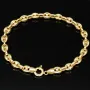 Exquisites Bohnenarmband / Gold-Armband aus funkelndem, poliertem 585er Gold (14k Gelbgold), ca. 21,5 cm lang, ca. 6 mm