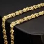 Funkelnde, flache Königskette aus hochwertigem 14K 585 Gold (ca. 17,5g, 60 cm, 5,5mm)